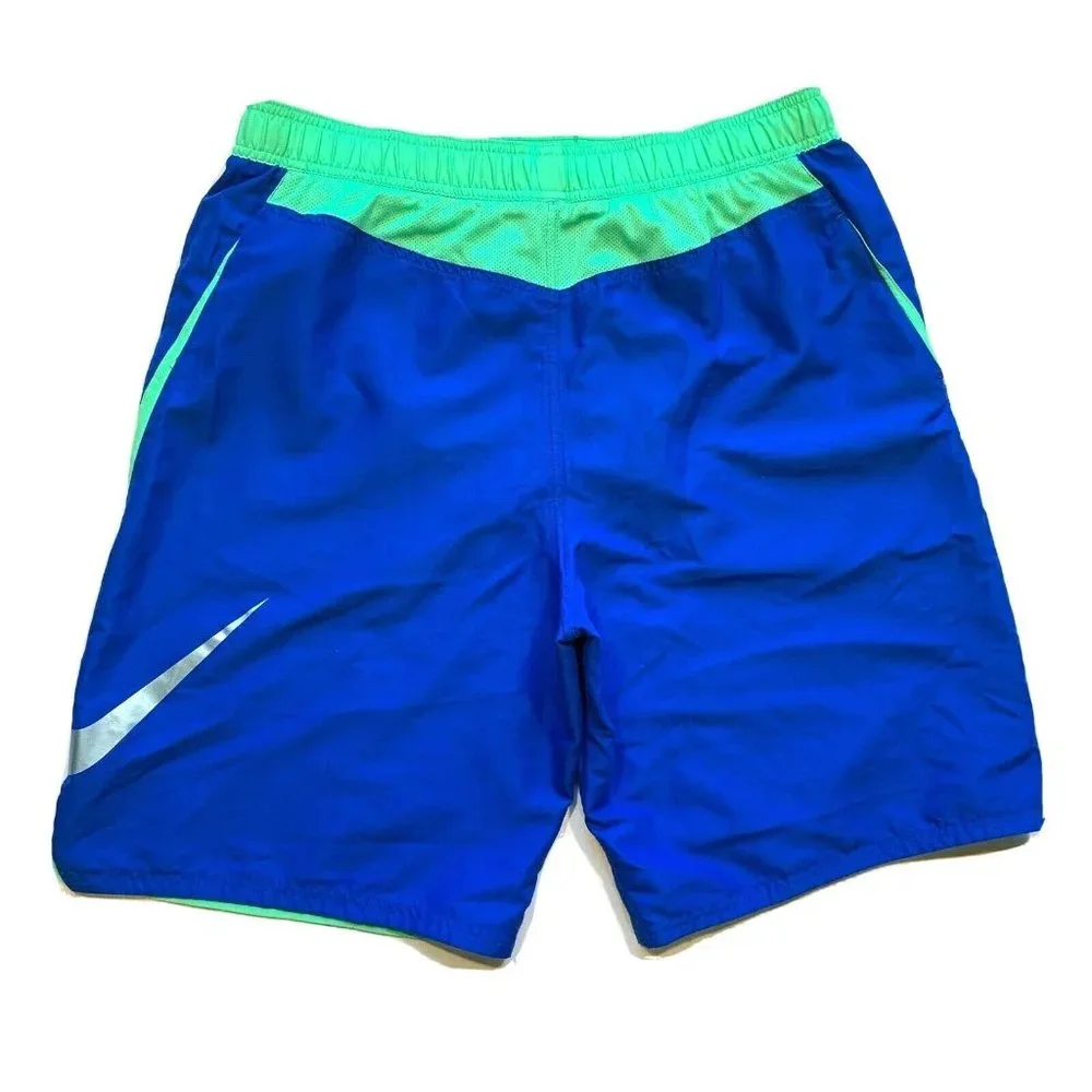 Nike Swim Trunks Board Shorts Mens Large Big Swoosh Mesh Brief‎ Color Block NEW